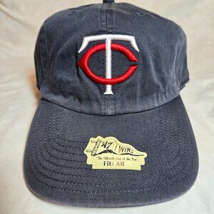 New Deadstock Vintage Y2K Washed Blue Minnesota Twins Strapback Hat Cap